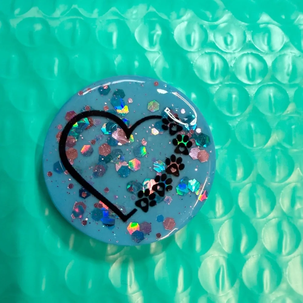 Blue Glitter Phone Grip